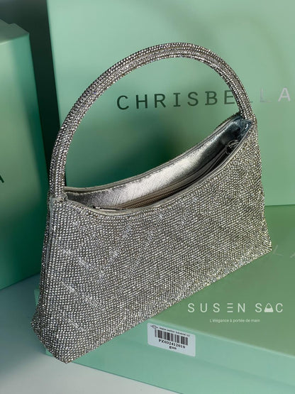 Chrisbella Mini Baguette Cristaux — Sac de soirée scintillant