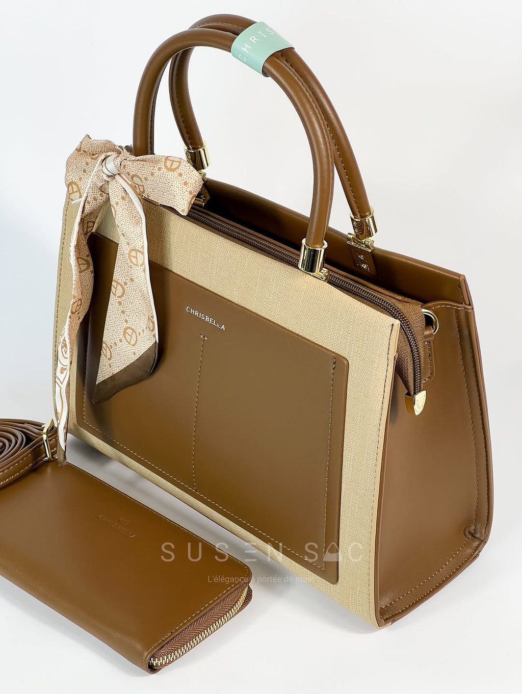 Sac CHRISBELLA – Élégance Structurée & Pochette Assortie