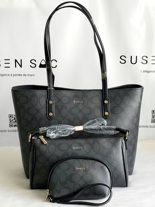Sac à Main BAGCO 3 Pièces – Grand Sac Cabas + Bandoulière + Pochette Élégante