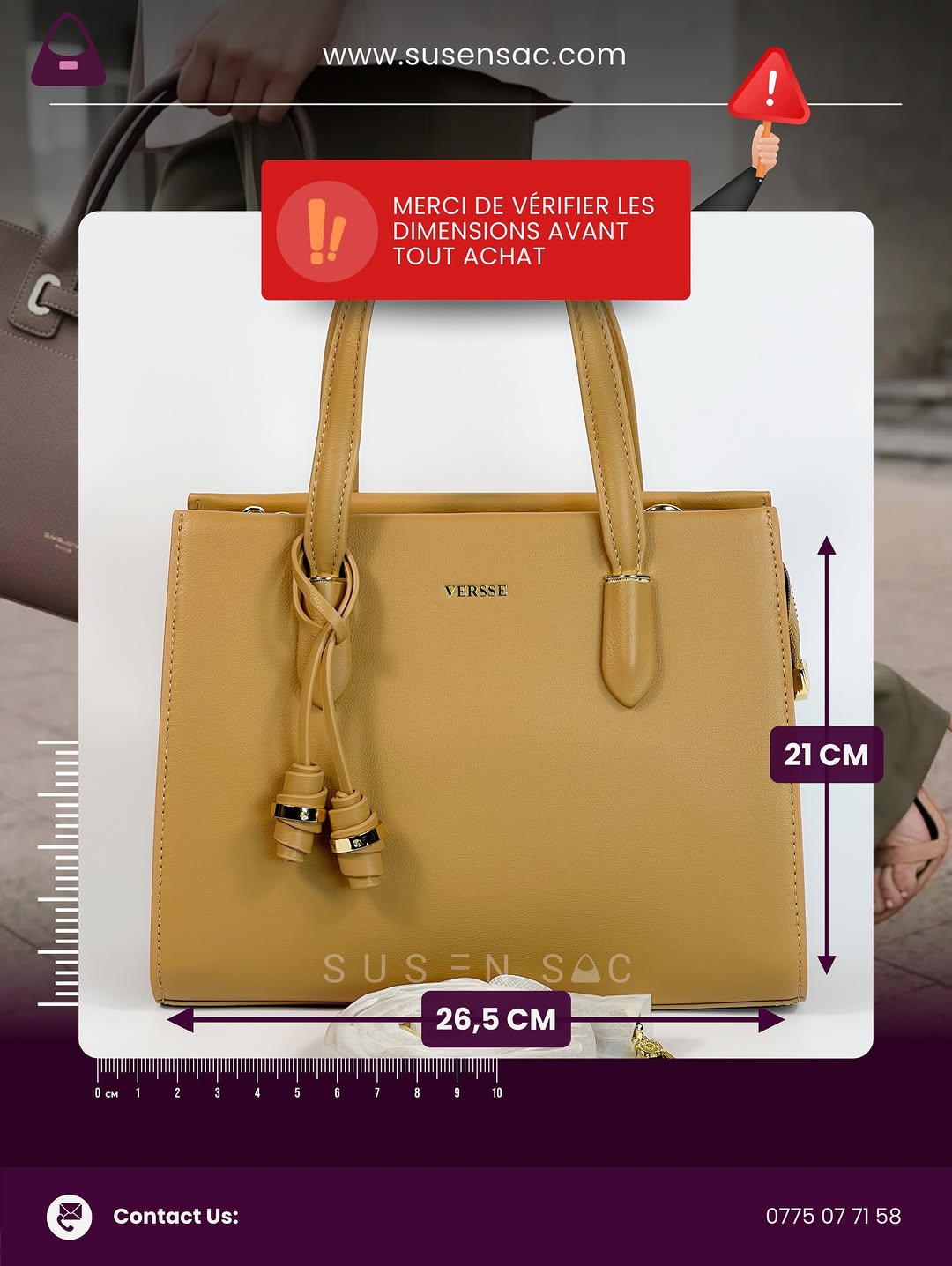 Sac à main femme Versse – Élégance structurée, format spacieux et finitions premium