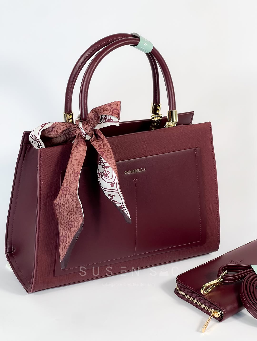 Sac CHRISBELLA – Élégance Structurée & Pochette Assortie
