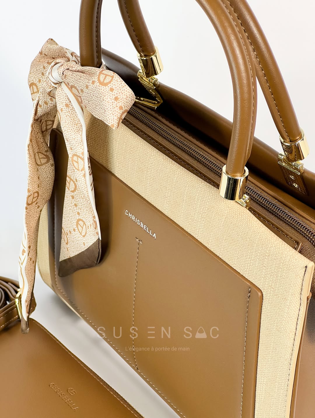 Sac CHRISBELLA – Élégance Structurée & Pochette Assortie