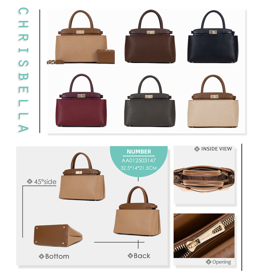 Sac à Main Élégant avec Pochette Assortie