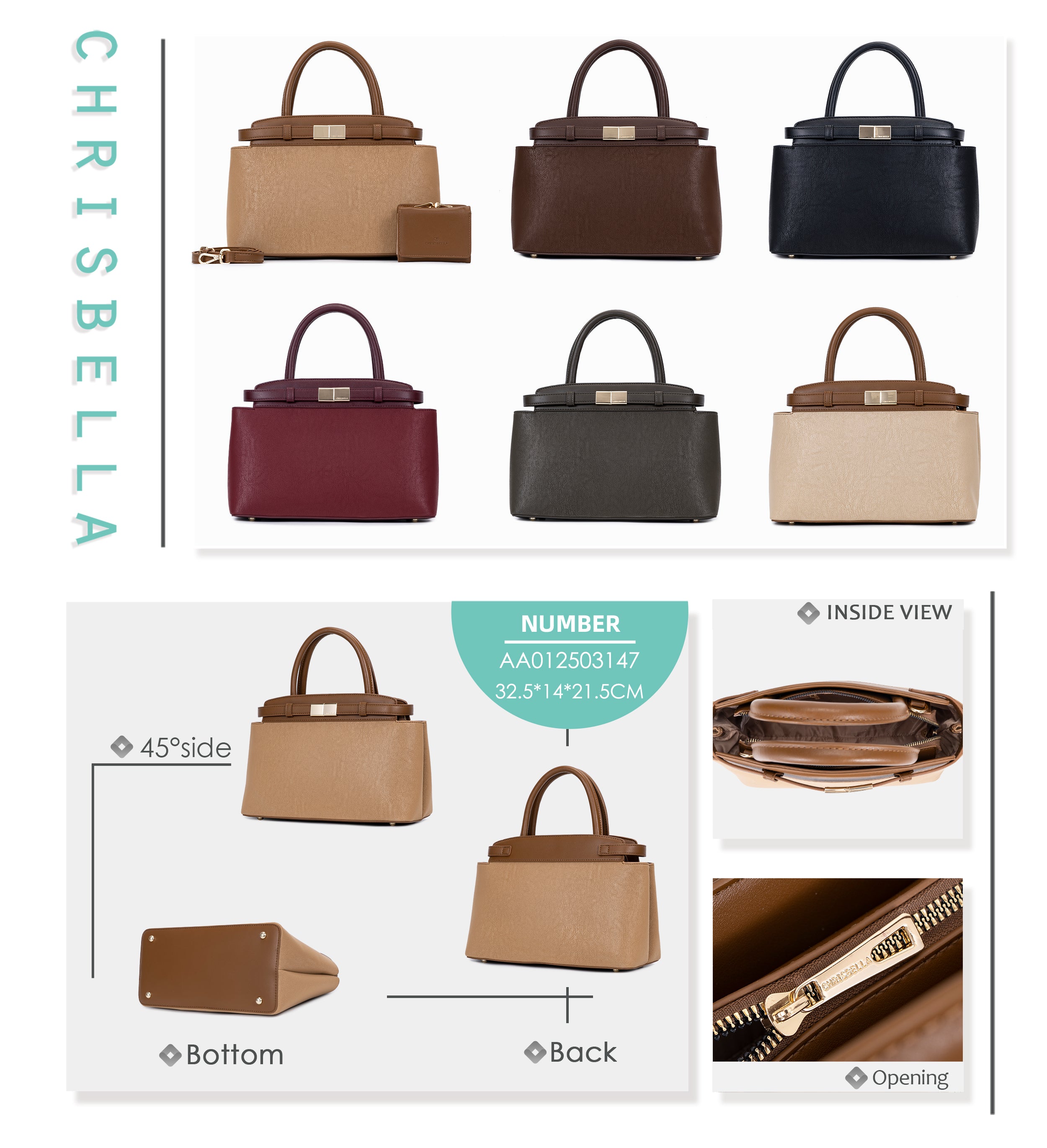 Sac à Main Élégant avec Pochette Assortie