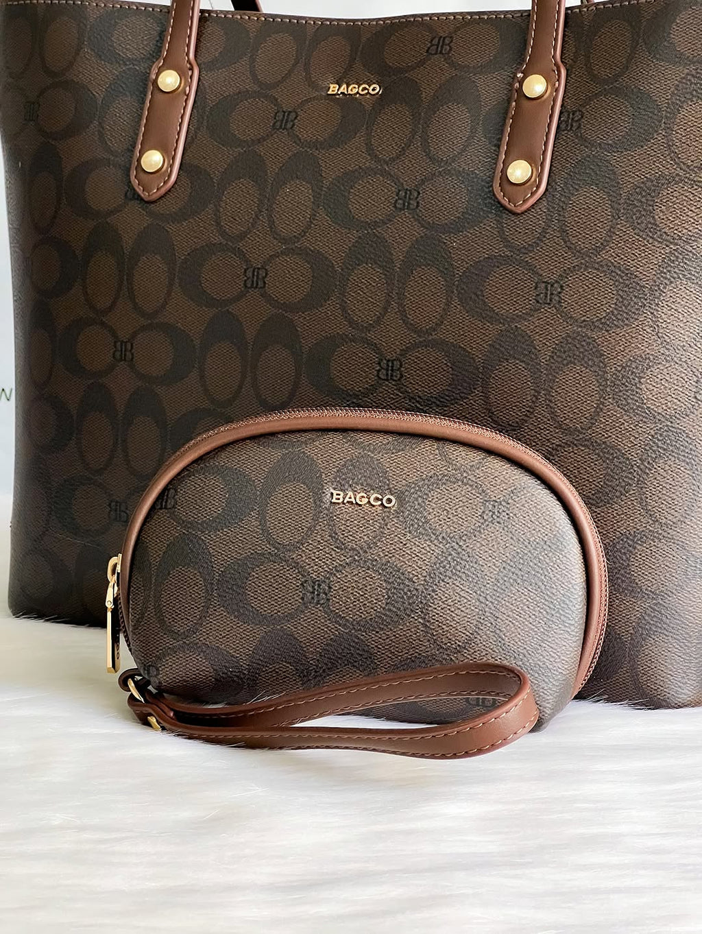 Sac à Main BAGCO 3 Pièces – Grand Sac Cabas + Bandoulière + Pochette Élégante