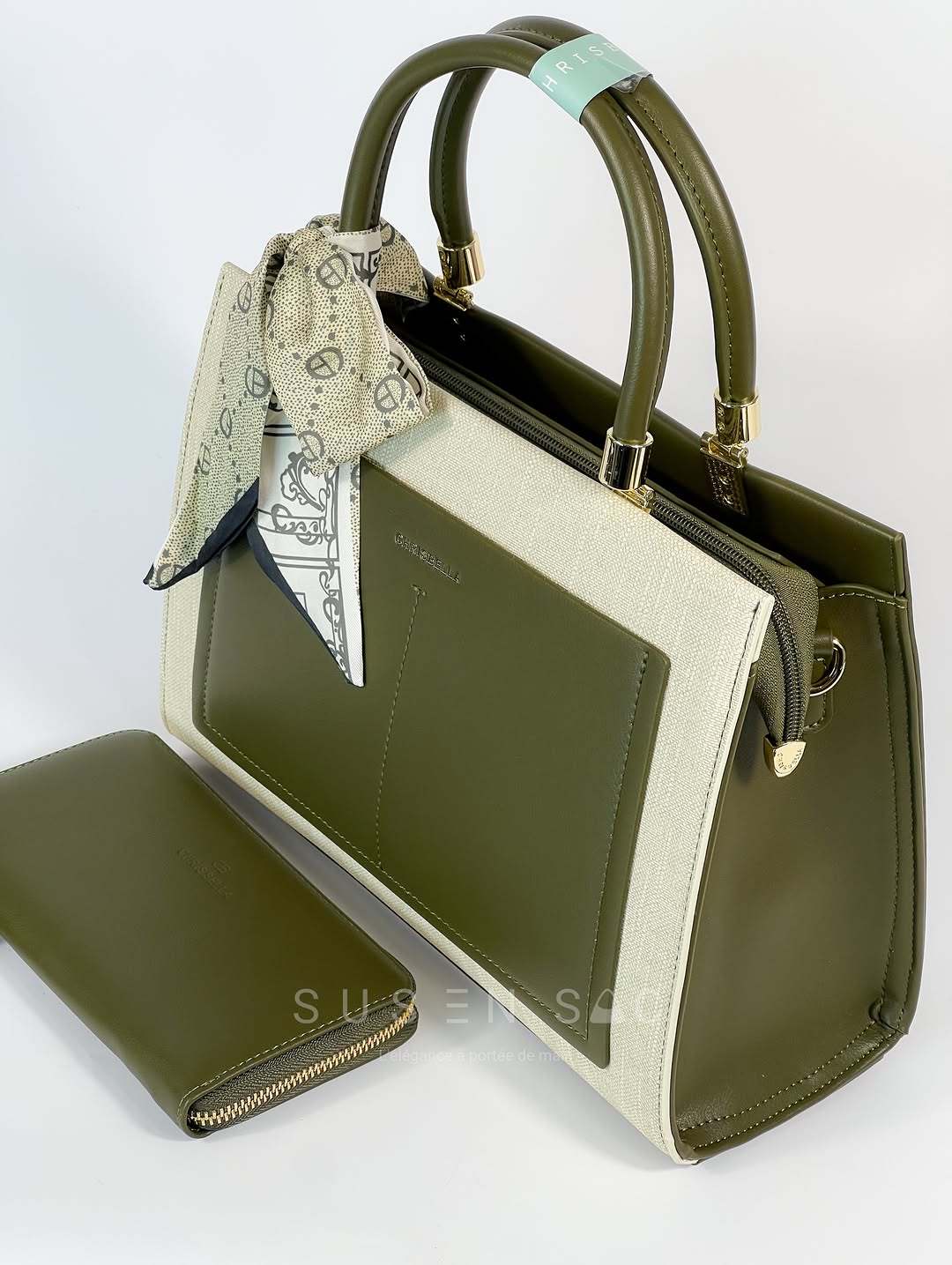 Sac CHRISBELLA – Élégance Structurée & Pochette Assortie