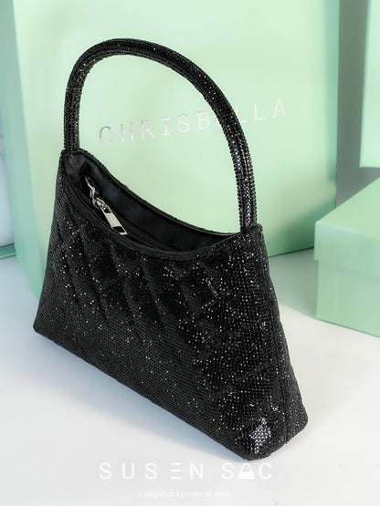 Chrisbella Mini Baguette Cristaux — Sac de soirée scintillant