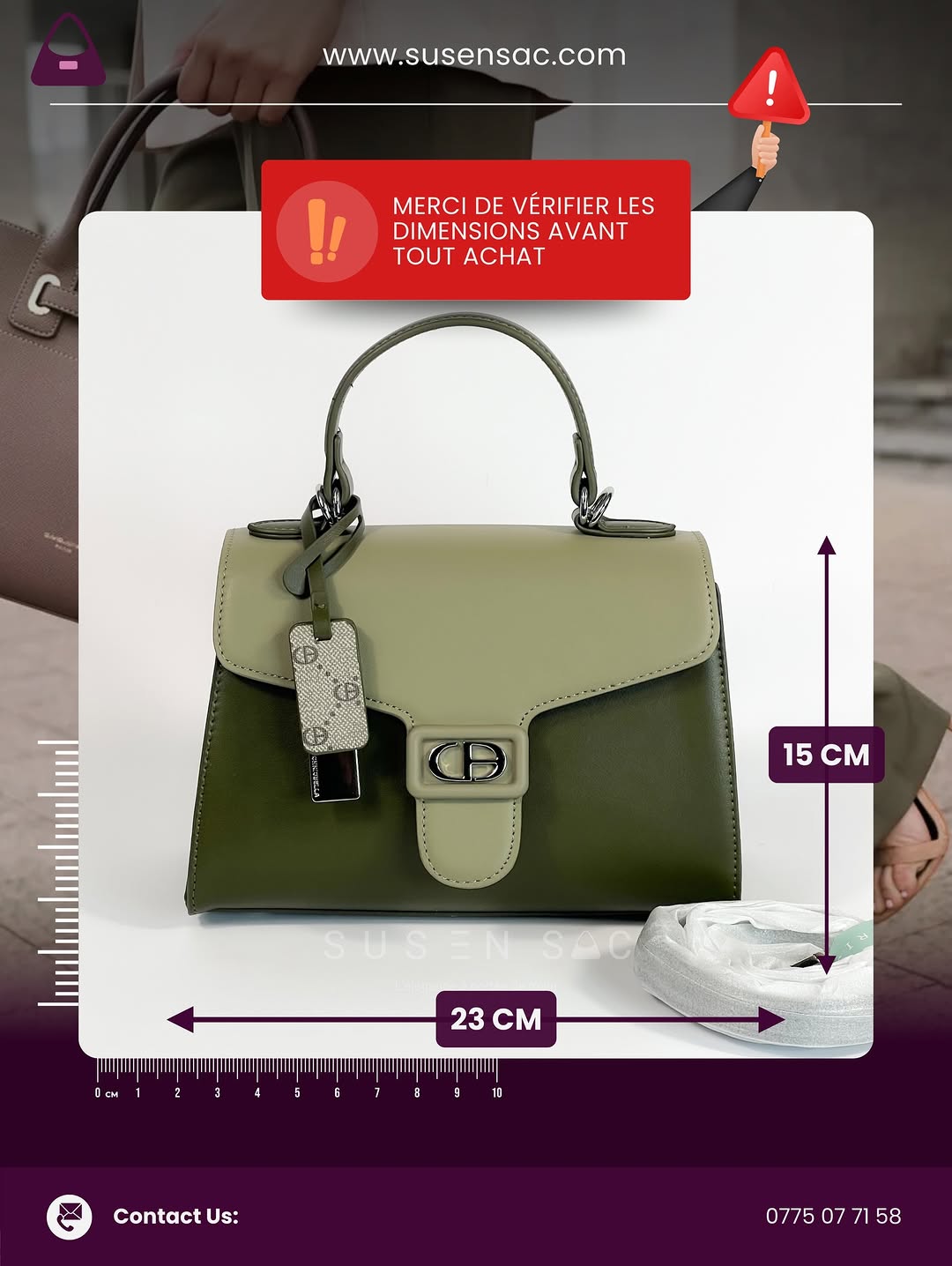 Sac à Main Chrisbella Élégance Structurée – Fermoir Signature & Bandoulière Amovible
