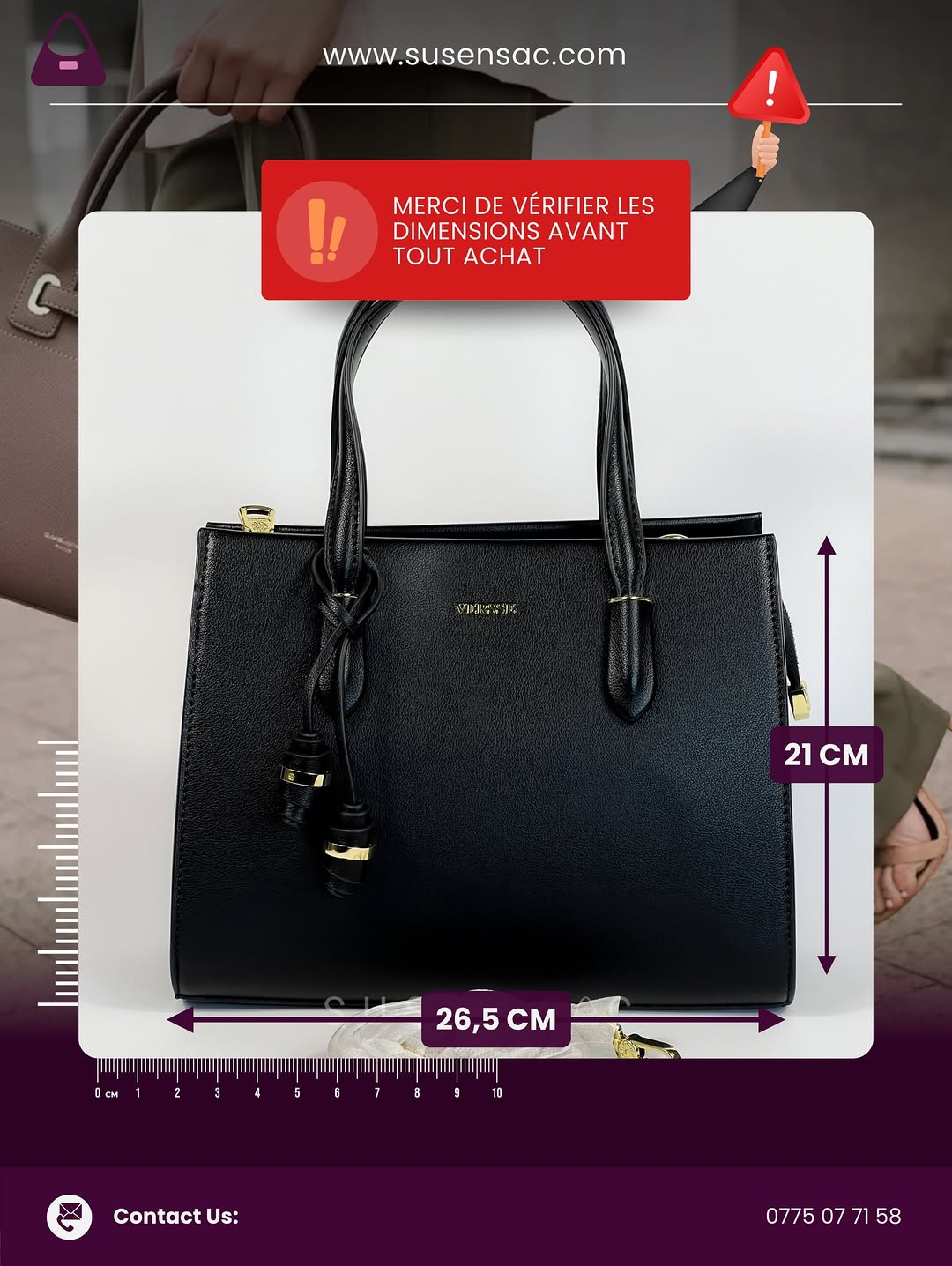 Sac à main femme Versse – Élégance structurée, format spacieux et finitions premium