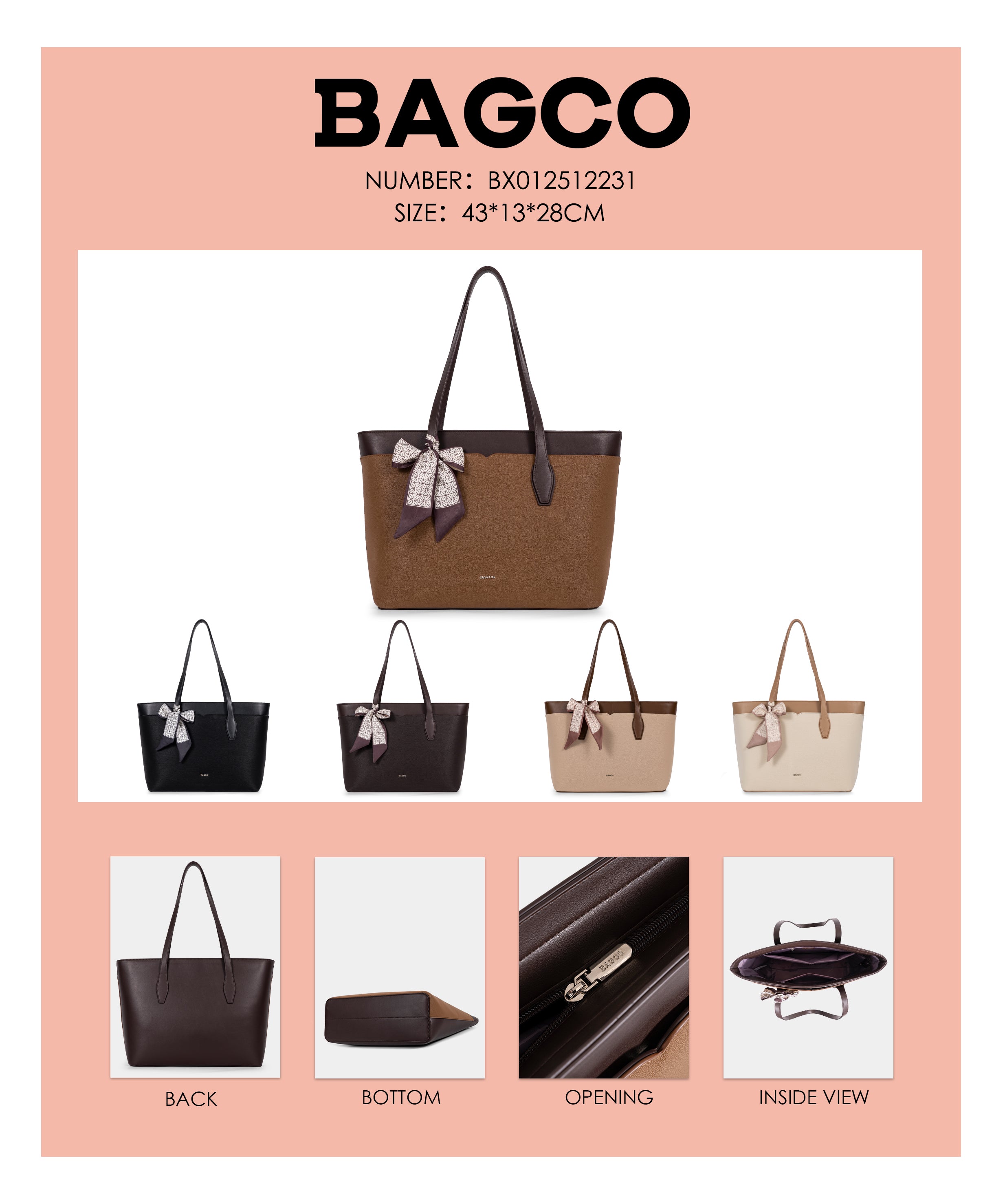 Sac à main BAGCO avec nœud décoratif