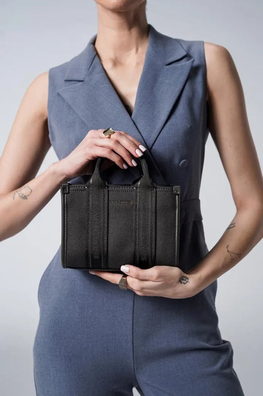 Mini sac David Jones CM7459-1, toile canvas avec bandoulière