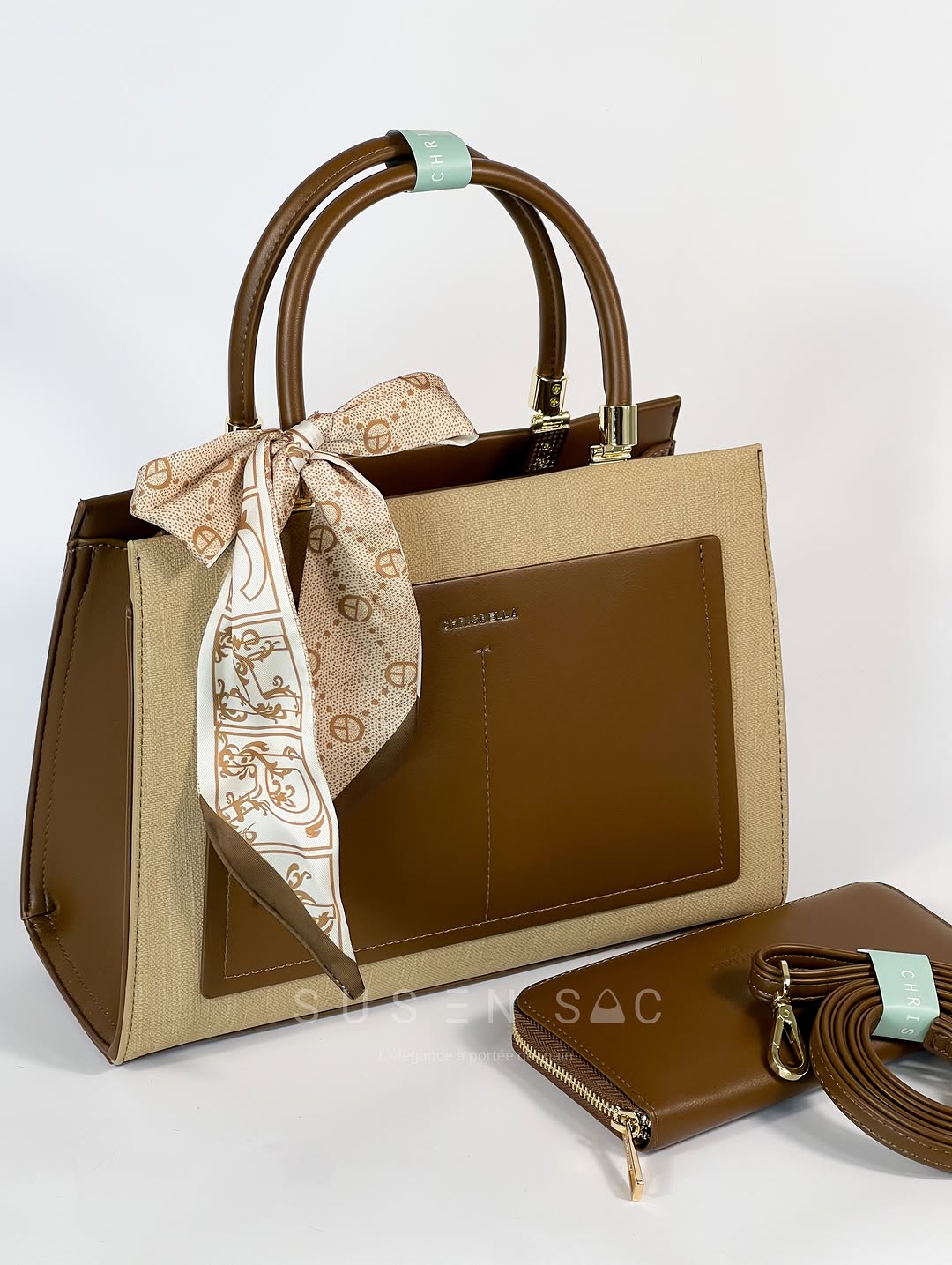 Sac CHRISBELLA – Élégance Structurée & Pochette Assortie