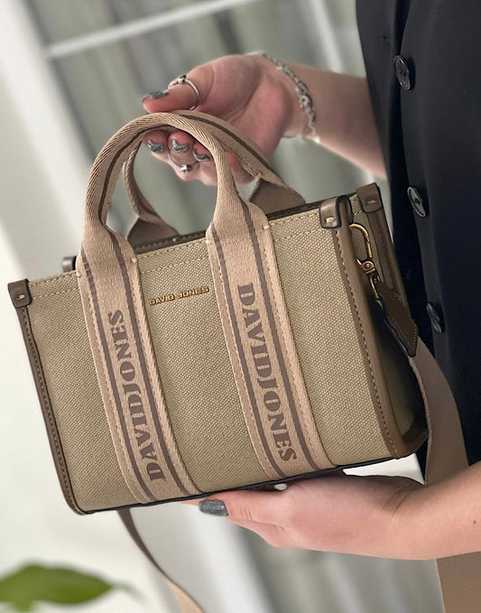 Mini sac David Jones CM7459-1, toile canvas avec bandoulière