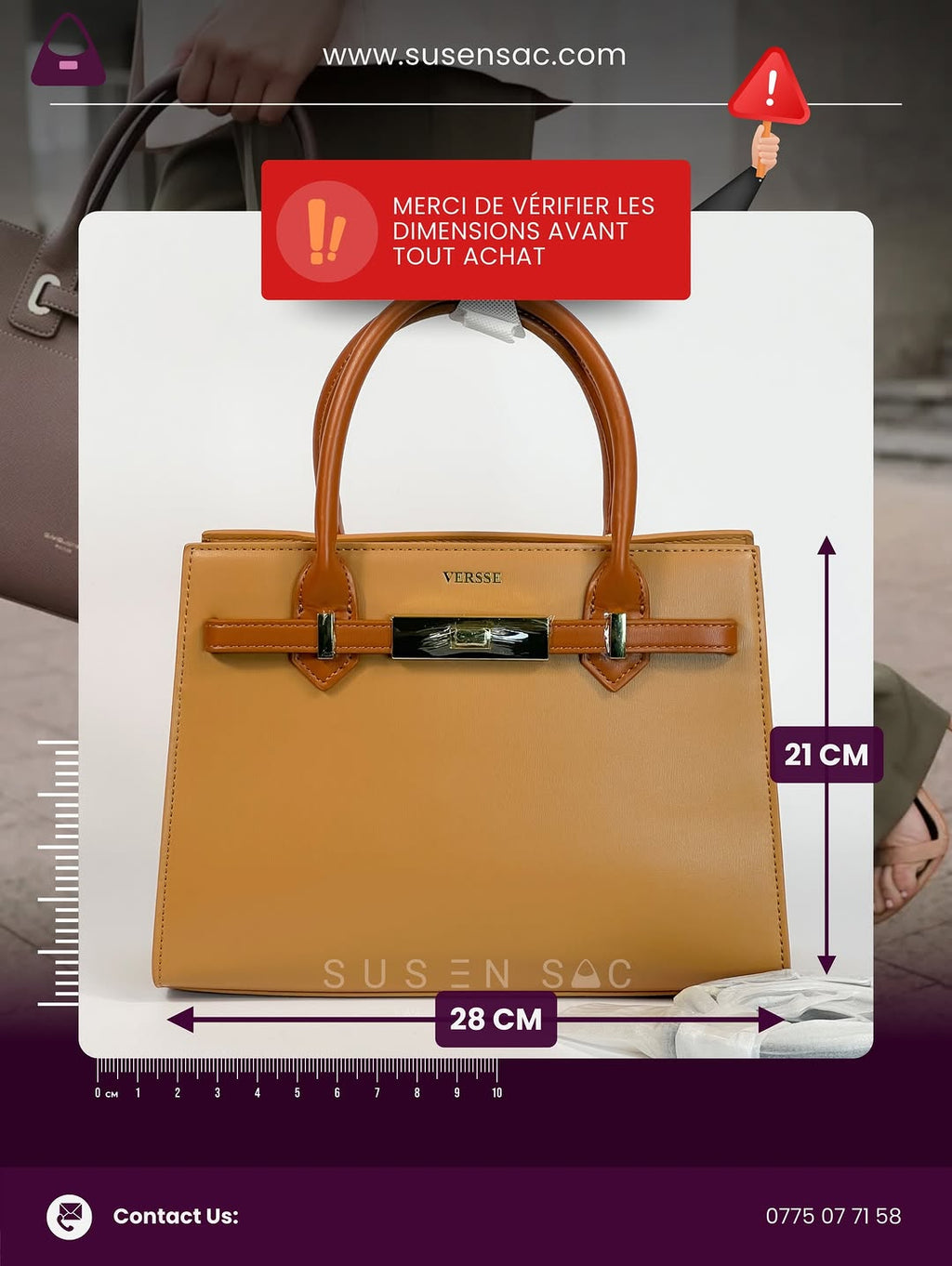 Sac à Main VERSSE – Élégance Structurée & Finitions Premium
