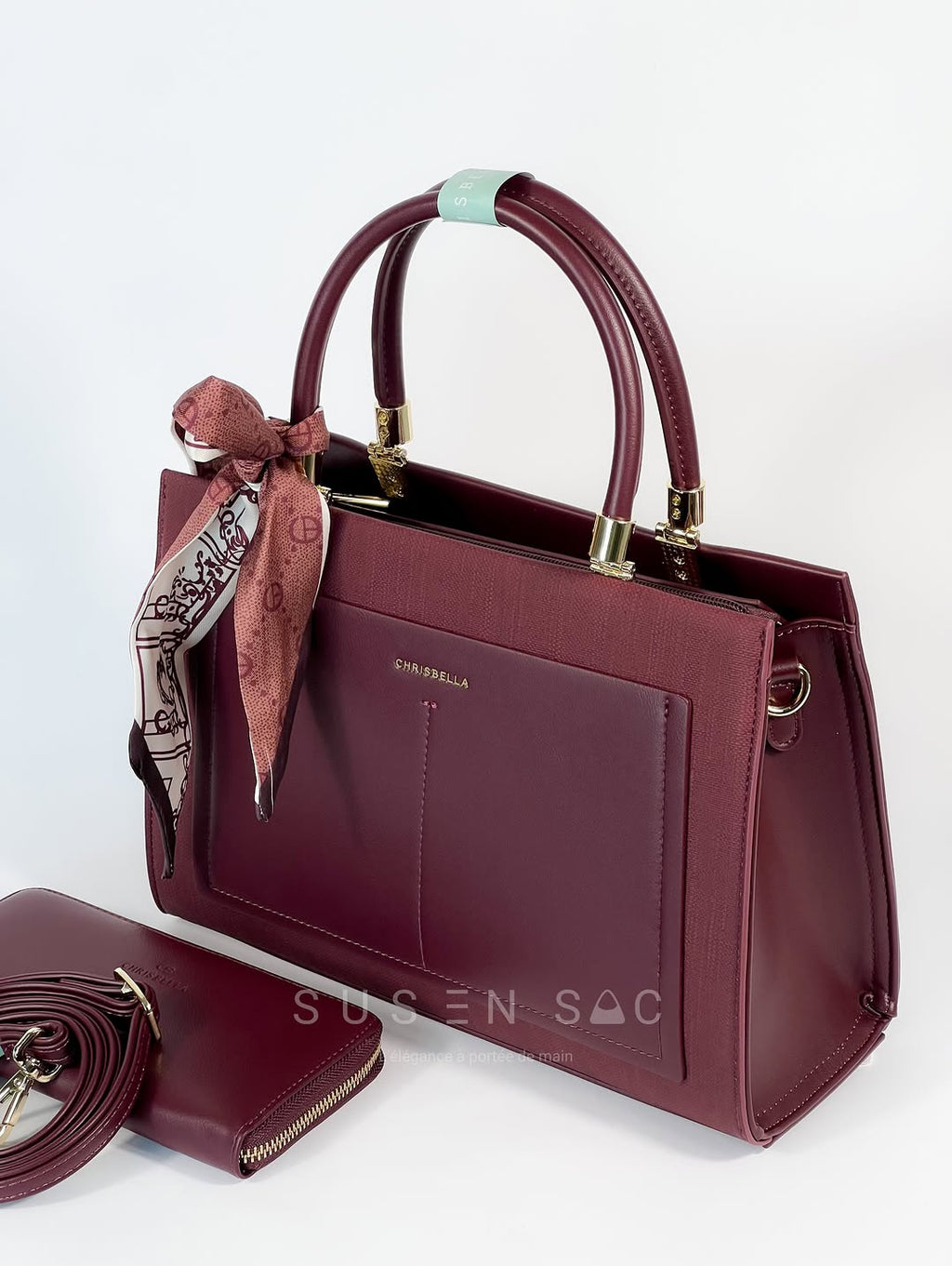 Sac CHRISBELLA – Élégance Structurée & Pochette Assortie