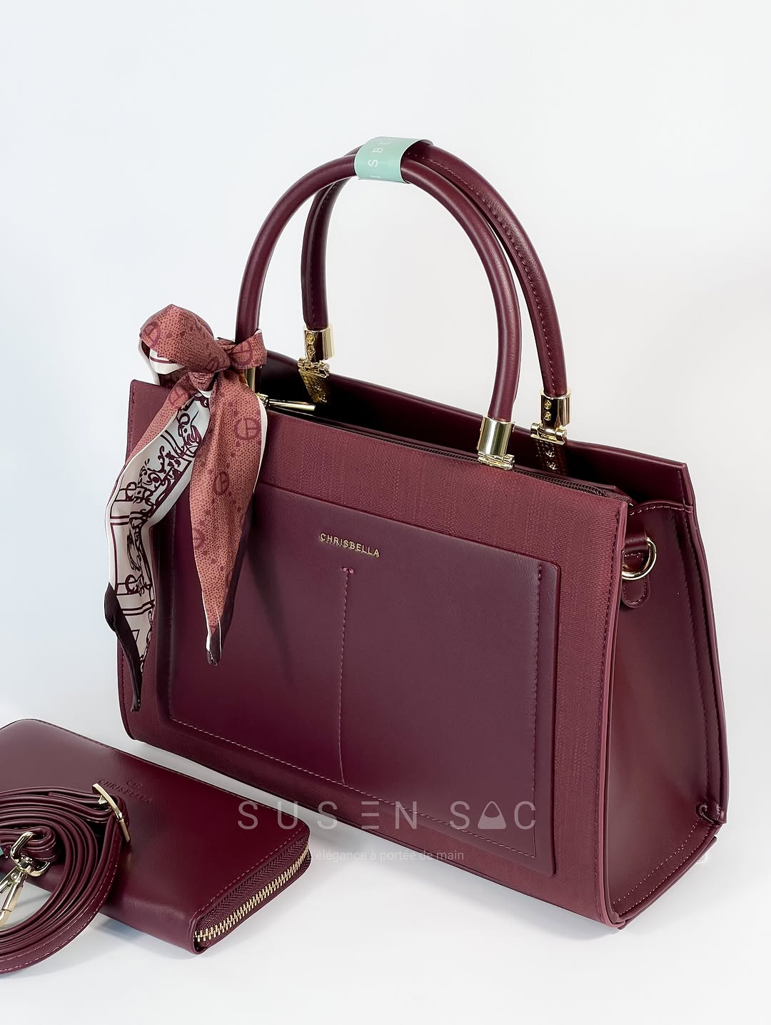 Sac CHRISBELLA – Élégance Structurée & Pochette Assortie