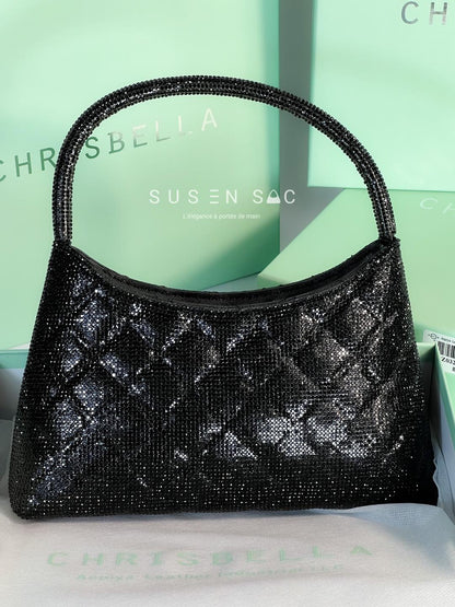 Chrisbella Mini Baguette Cristaux — Sac de soirée scintillant