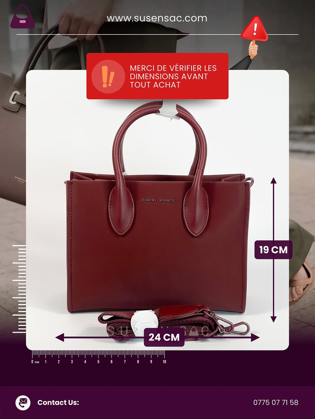 Sac à main femme David Jones – Design structuré, élégant et fonctionnel