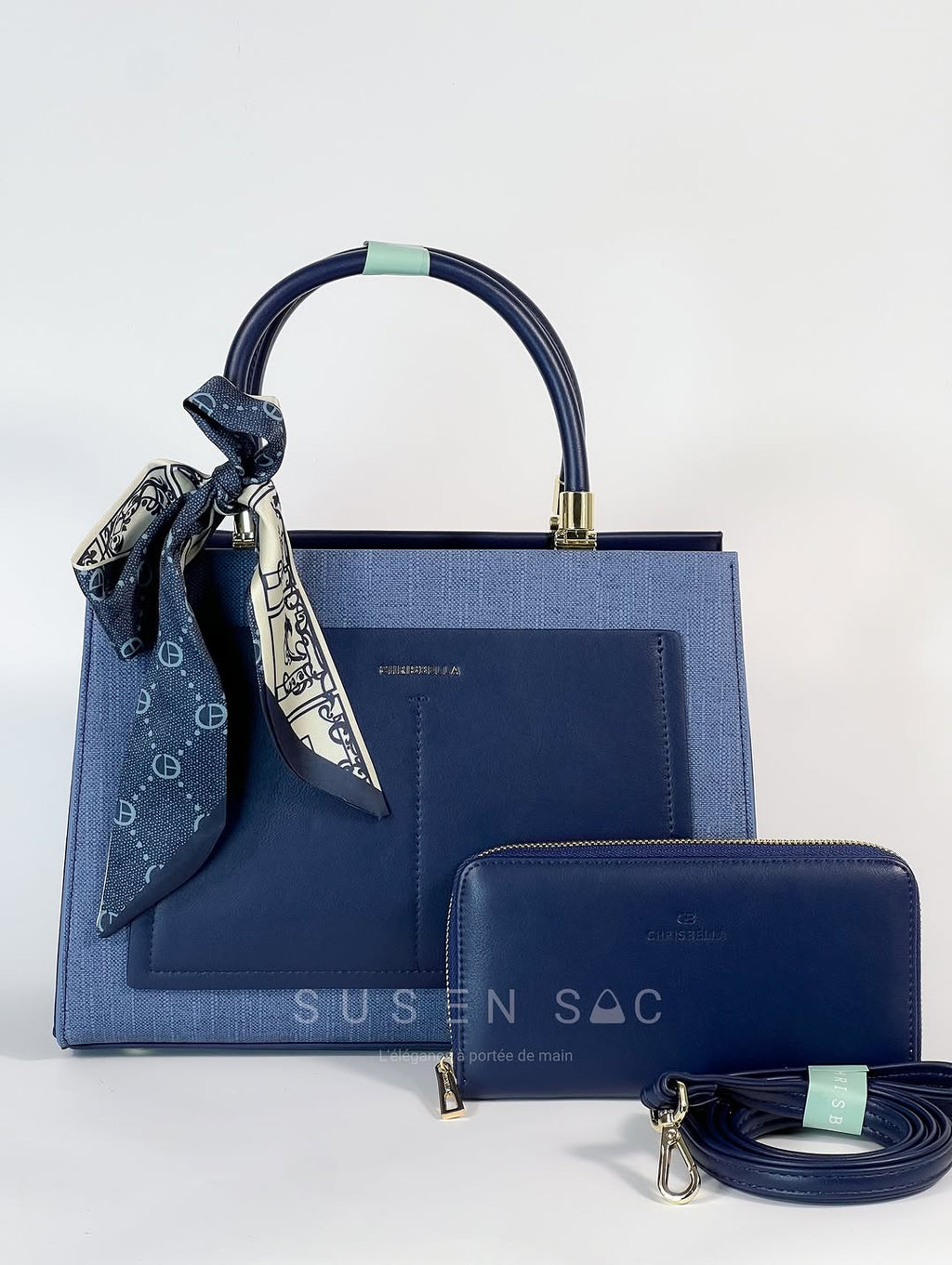 Sac CHRISBELLA – Élégance Structurée & Pochette Assortie