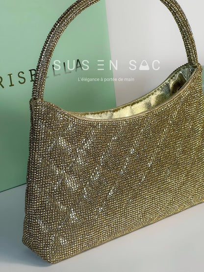 Chrisbella Mini Baguette Cristaux — Sac de soirée scintillant