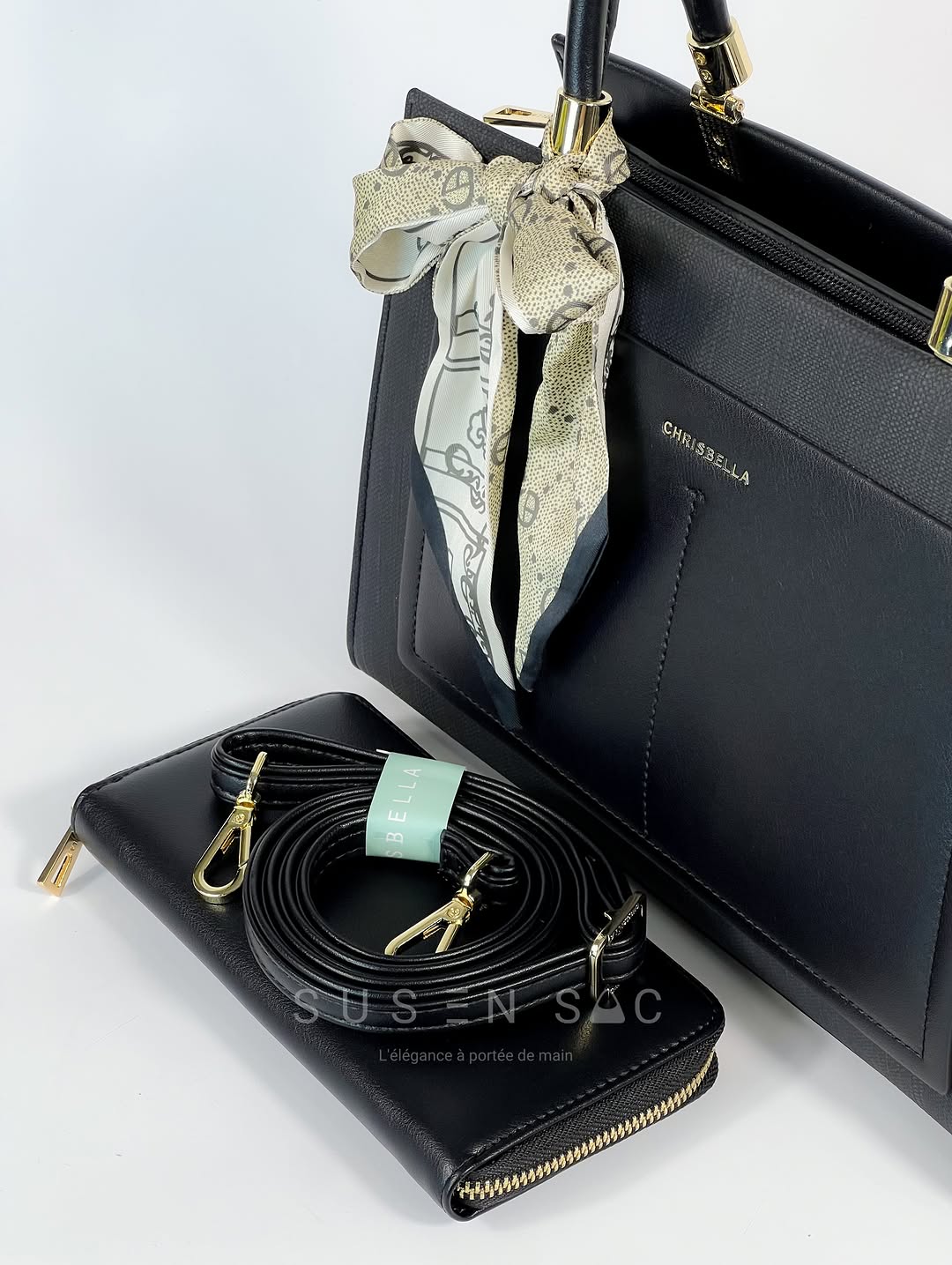 Sac CHRISBELLA – Élégance Structurée & Pochette Assortie