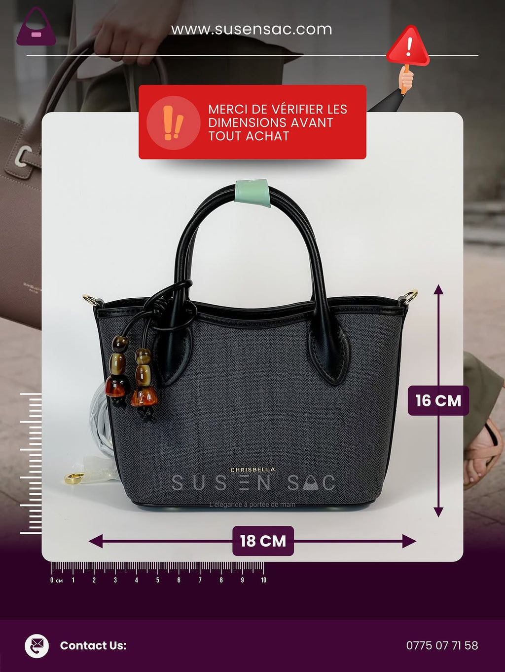 Sac à Main CHRISBELLA – Élégance Structurée & Détails Raffinés