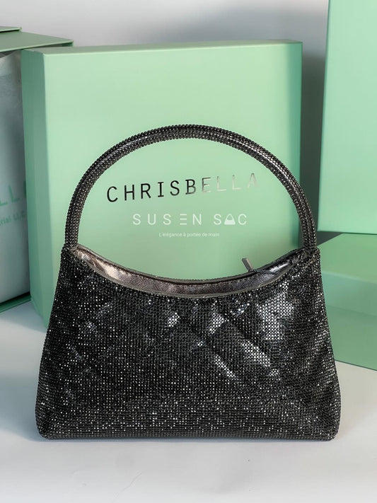Chrisbella Mini Baguette Cristaux — Sac de soirée scintillant