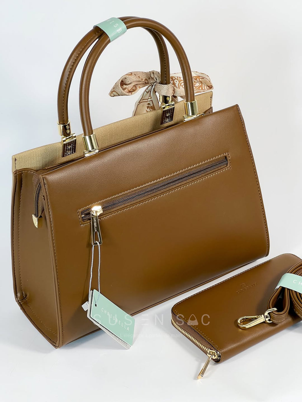 Sac CHRISBELLA – Élégance Structurée & Pochette Assortie