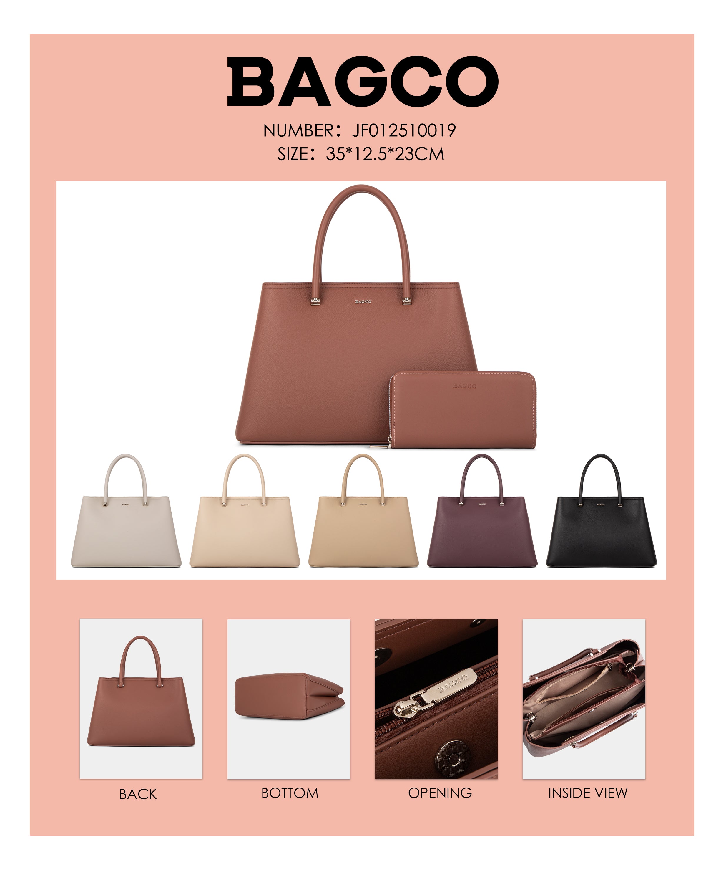 Sac à main BAGCO élégant avec pochette assortie