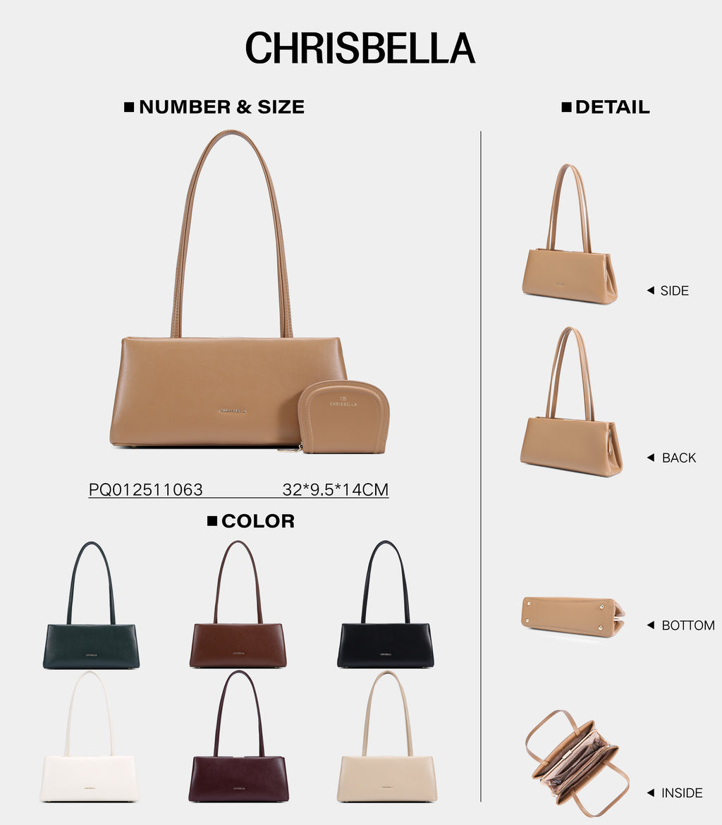 Sac à Épaule Chic avec Porte-Monnaie Assorti